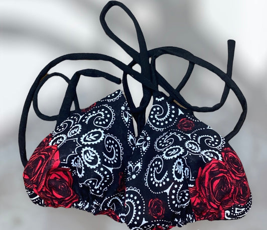 Bandana Rose Bikini Top